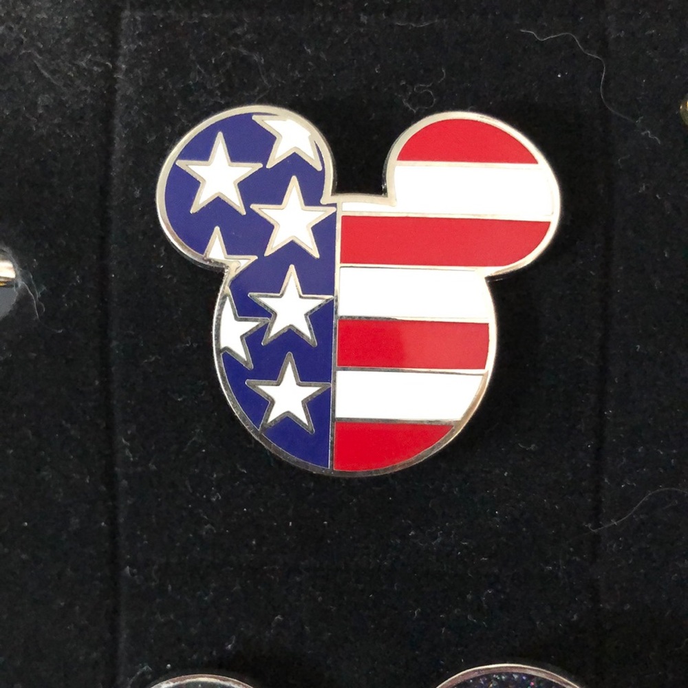 Mickey red, white, and blue trading pin